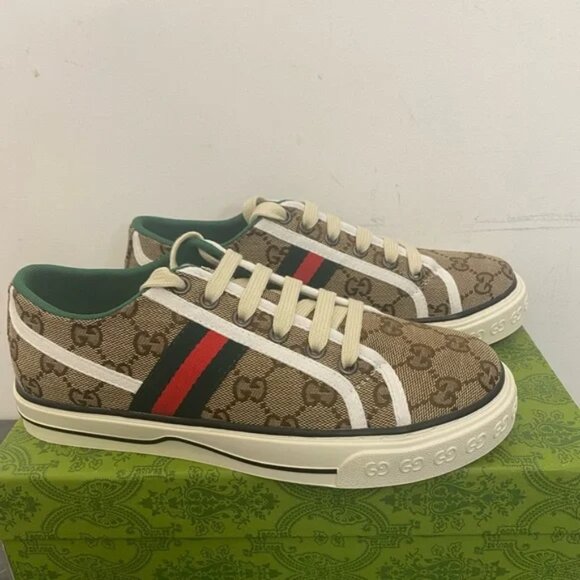 Gucci Brown and Green Sneakers - Picture 1 of 4
